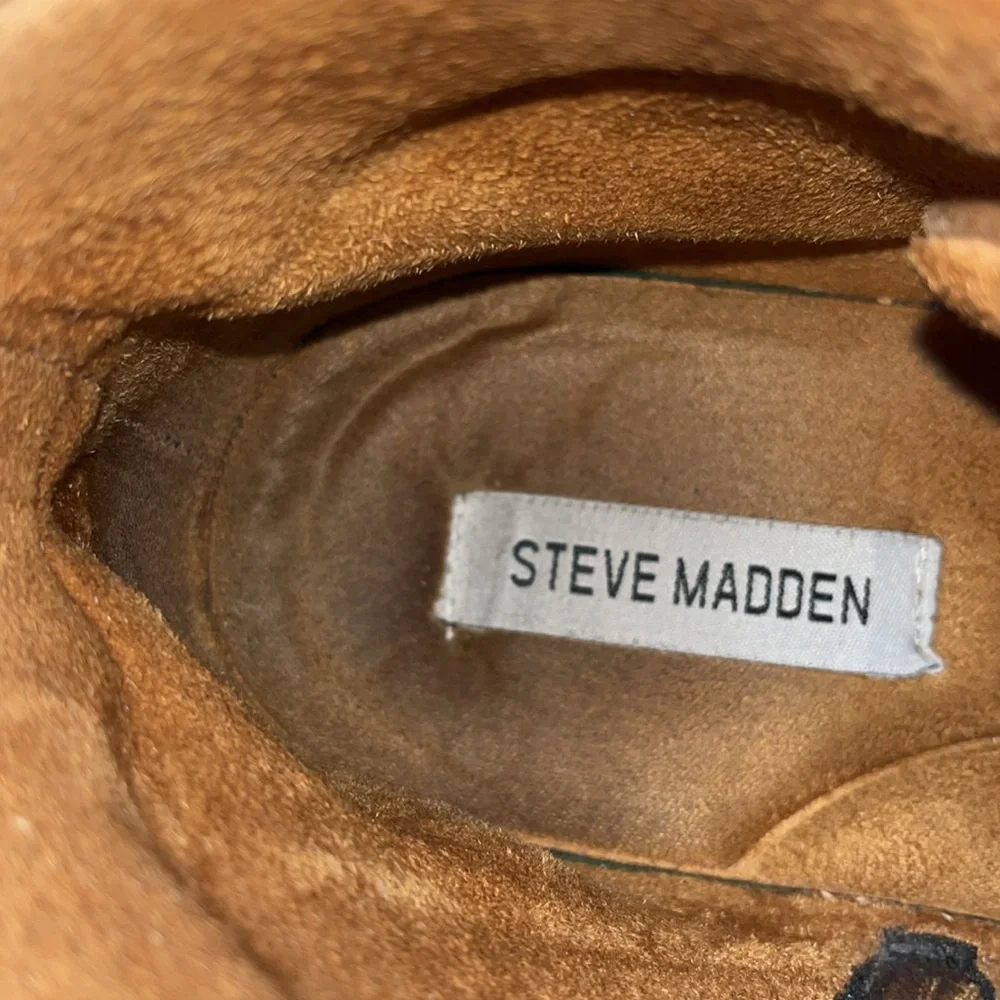 Steve Madden Johnnie Brown Leather Lace Side Zip Mens Dress Chukka Boots